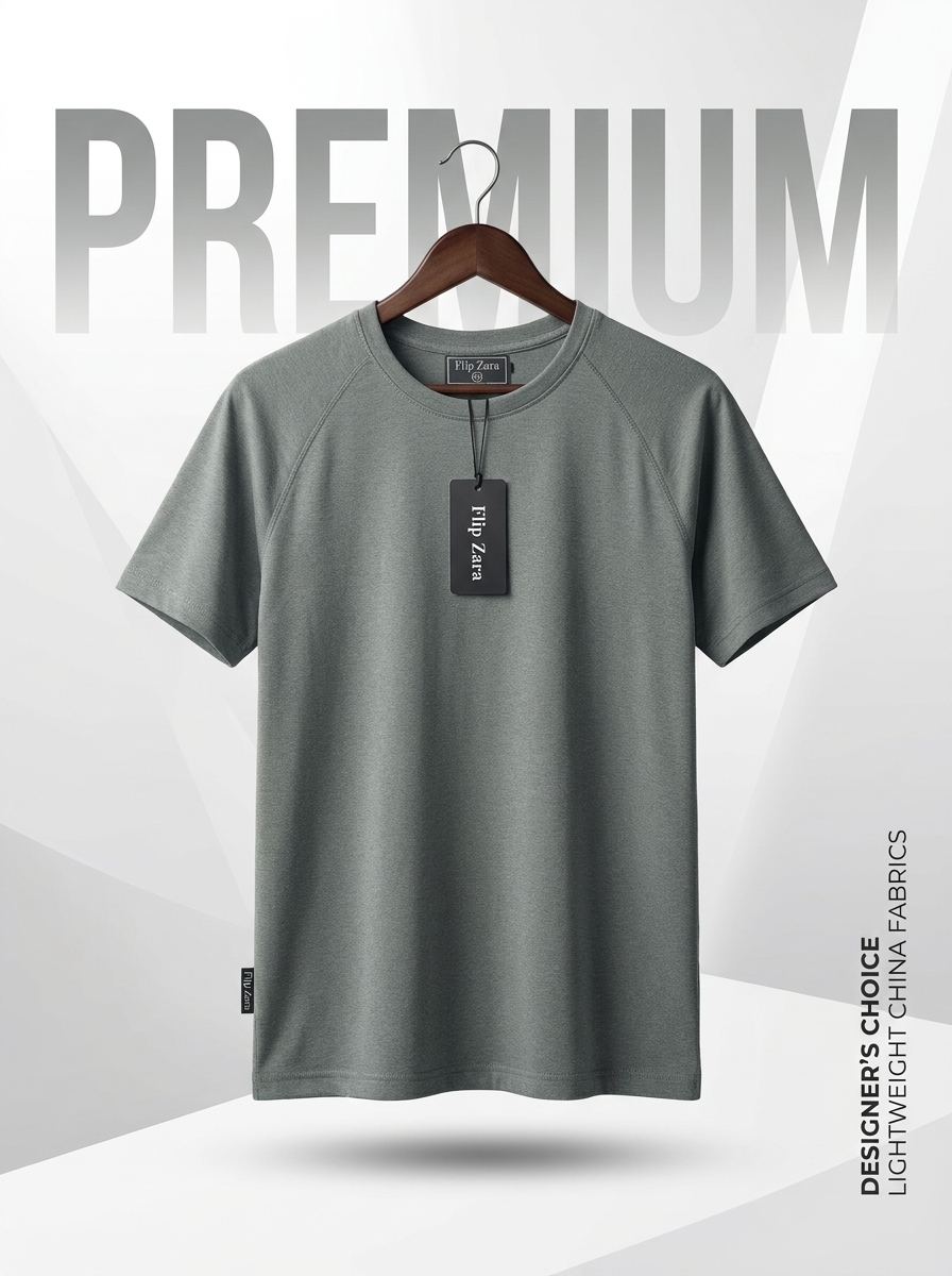 FlipZara Premium Lightweight T-Shirt - Olive Grey online in Bangladesh